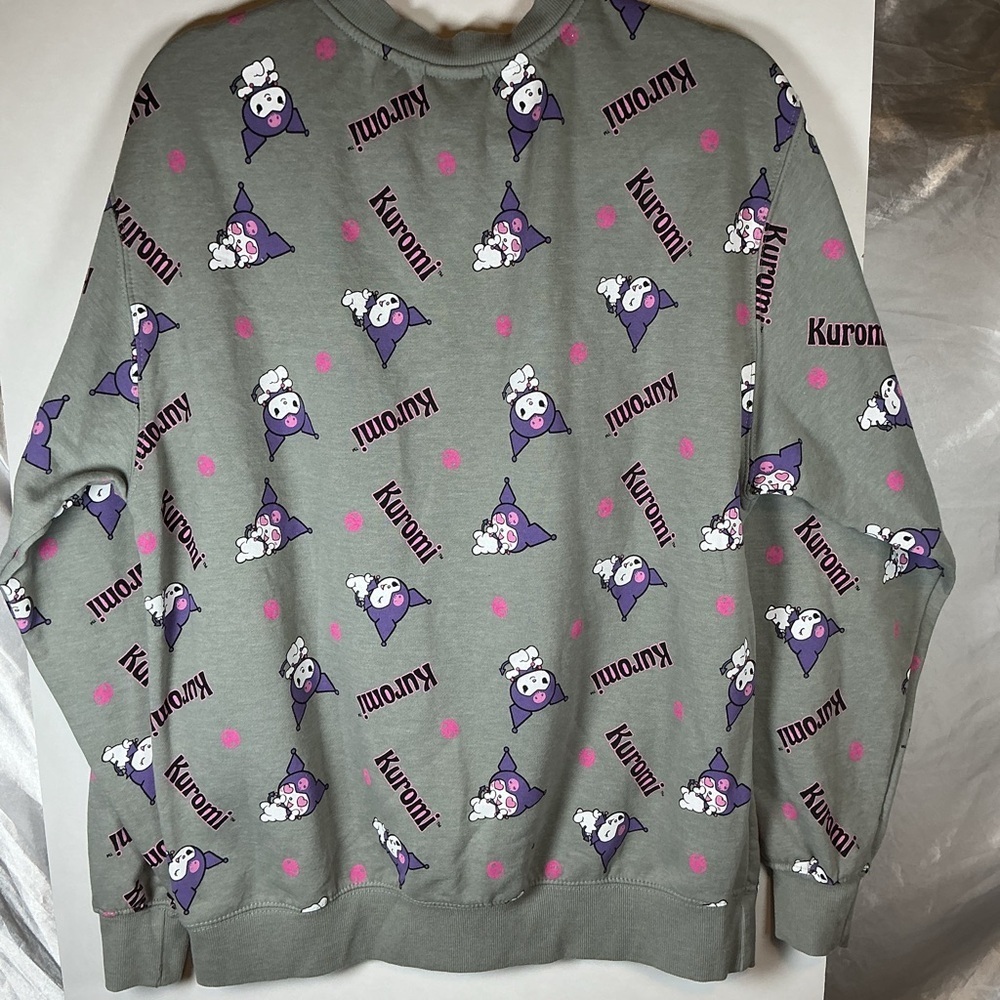 Hello Kitty Gray and Purple Kuromi Crewneck Sweater A0445